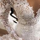 Белое свадебное платье с хлопковым кружевом фото