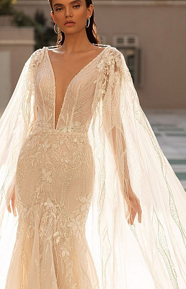 Красивый кейп для свадебного платья фото