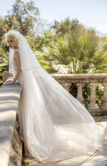 Фата с узким кружевом по краю фото