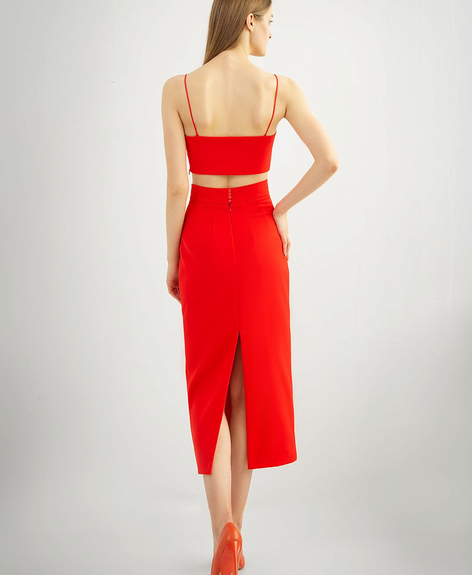 Костюм красная юбка и топ фото