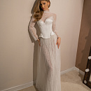 Свадебный комплект из нежного кружева шантильи фото