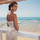 Свадебное платье русалка цвета капучино