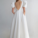 Свадебное платье из микадо с рукавами фонариками фото