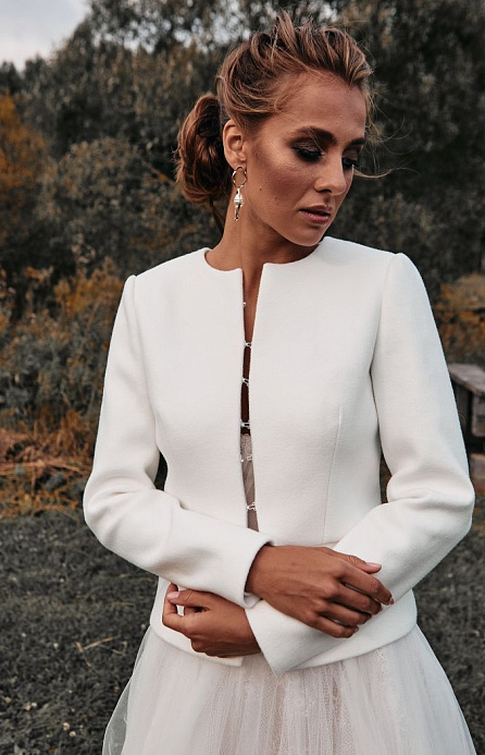 Свадебный белый жакет
