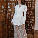 свадебный комплект из жакета и прозрачного кружевного платья  фото