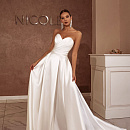 Белое свадебное платье с рукавами буфами фото