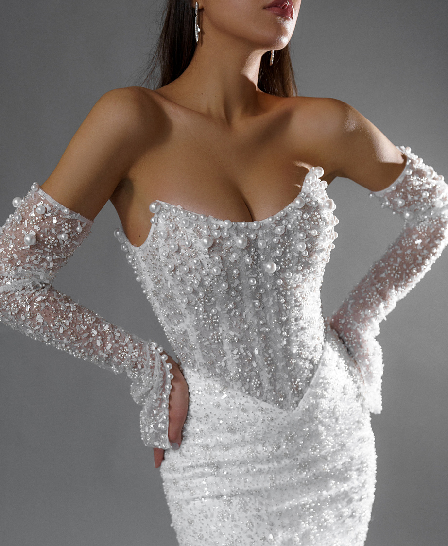 Эксклюзивное свадебное платье рыбка фото