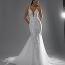 Роскшное свадебное платье рыбка с открытой спиной фото