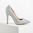 Серебряные свадебные туфли фото