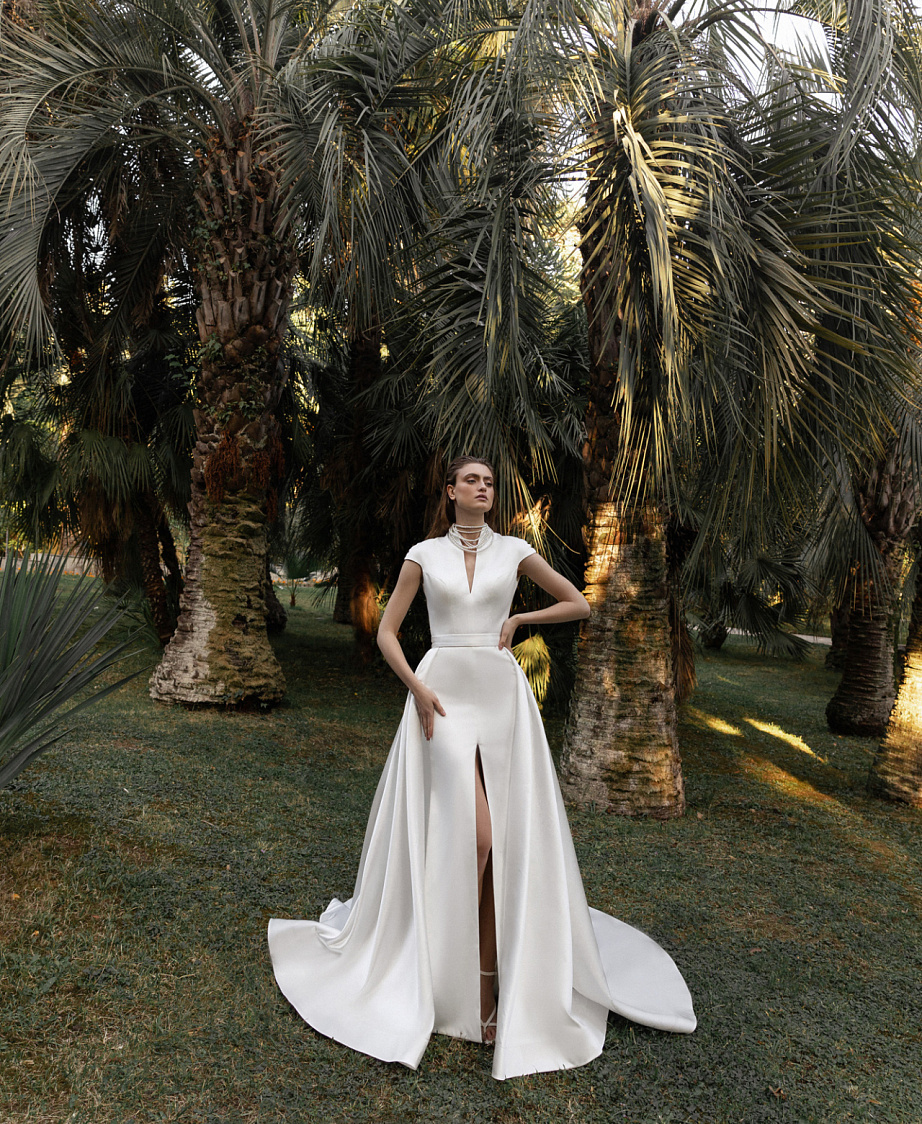 Закрытое свадебное платье рыбка фото