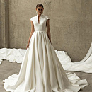 Закрытое свадедбное платье из микадо фото