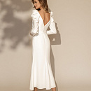 Свадебное платье миди с квадратным вырезом фото