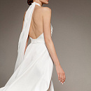 Шифоновое свадебное платье с разрезом фото