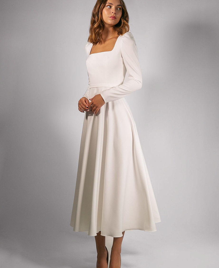 Свадебное платье миди для росписи фото