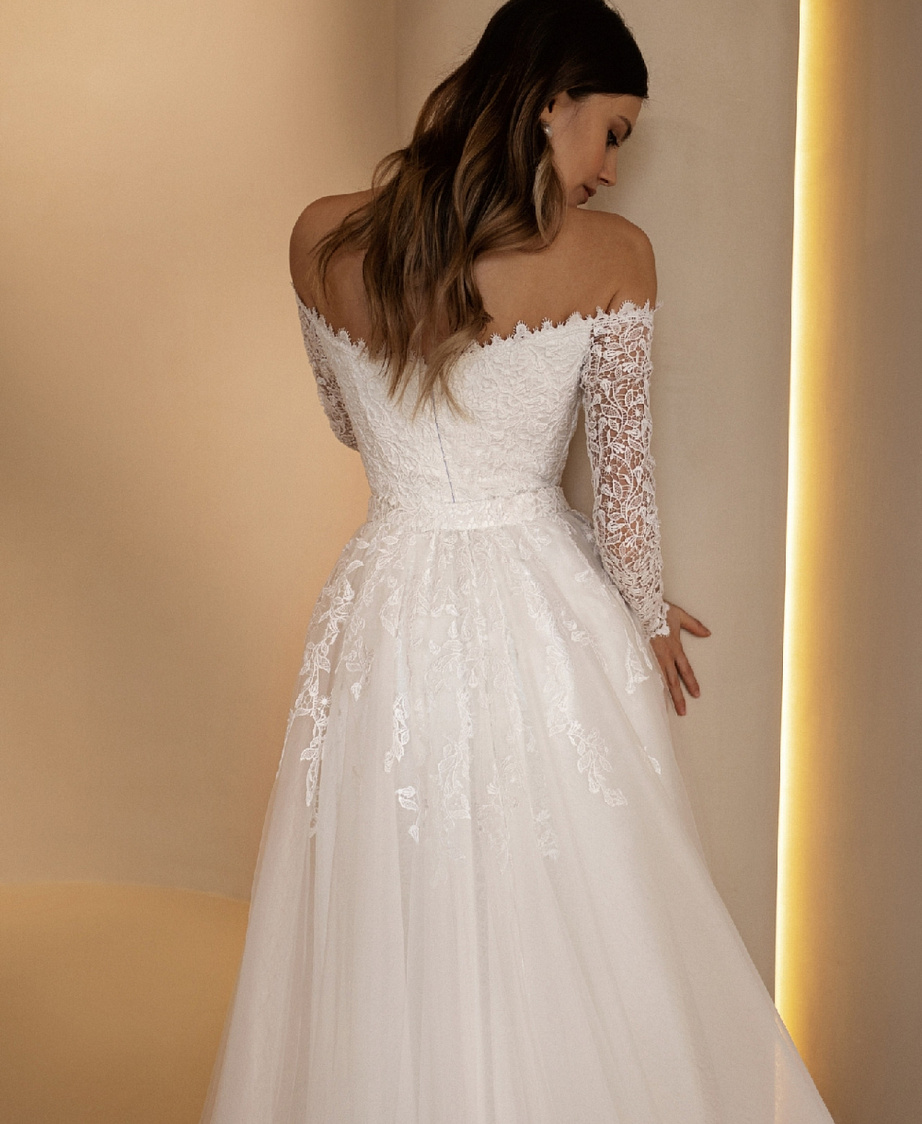 Свадебное платье рыбка в хлопковом кружеве фото