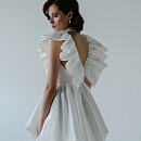 Стильное свадебное платье из креповой оргназы фото