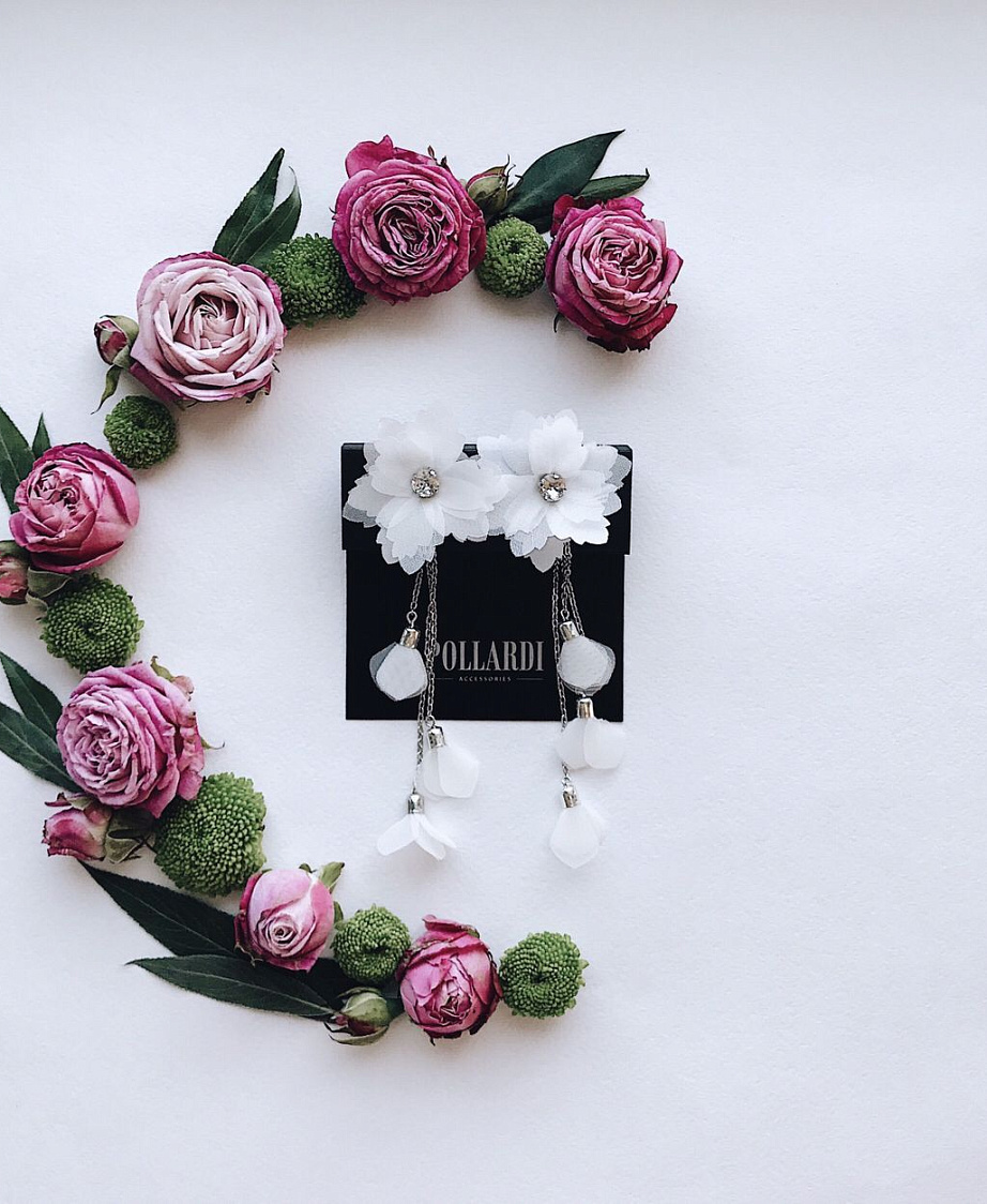 Серьги в форме цветов фото