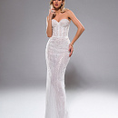 Роскошное прямое свадебное платье фото