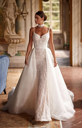 роскошное свадебное платье рыбка со съемным фото