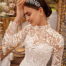 Закрытое свадебное платье в хлопковом кружеве фото