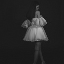 Воздушное свадебное платье мини фото