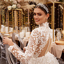 Закрытое свадебное платье в хлопковом кружеве фото