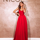 Шёлковое красное платье фото