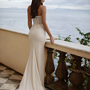 Расшитое свадебное платье рыбка со съемными рукавами фото