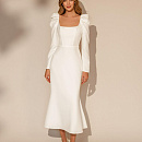 Свадебное платье миди с квадратным вырезом фото