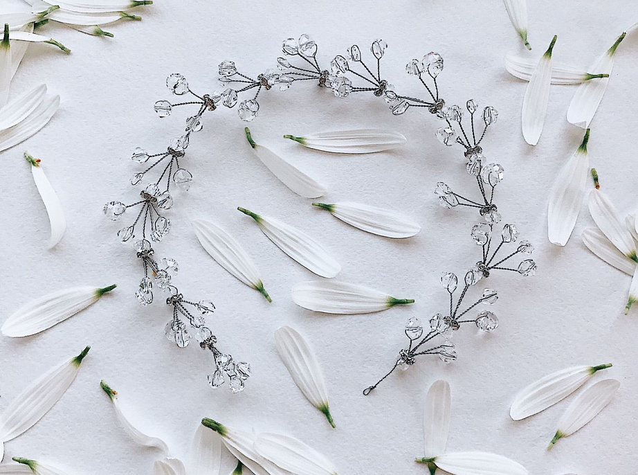 Украшение в волосы с кристаллами фото