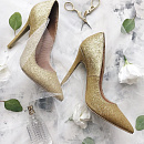 Золотые свадебные туфли фото