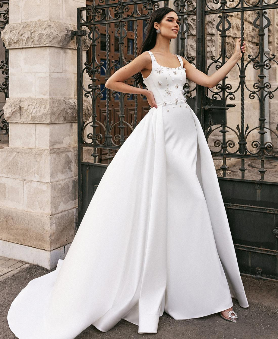 Свадебное платье русалка со съемной юбкой фото