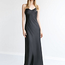 Черное платье в пол с на бретелях фото