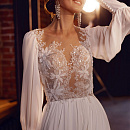 Шифоновое свадебное платье с кружевным корсетом фото