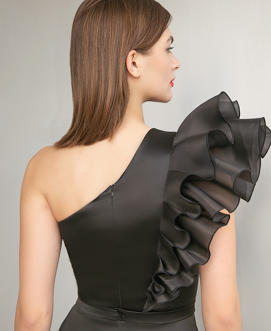 Черный вечерний комбинезон фото