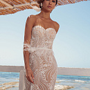 Свадебное платье русалка цвета капучино