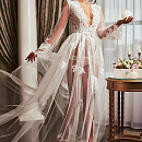 Кружевное будуарное платье с рукавчиком фото