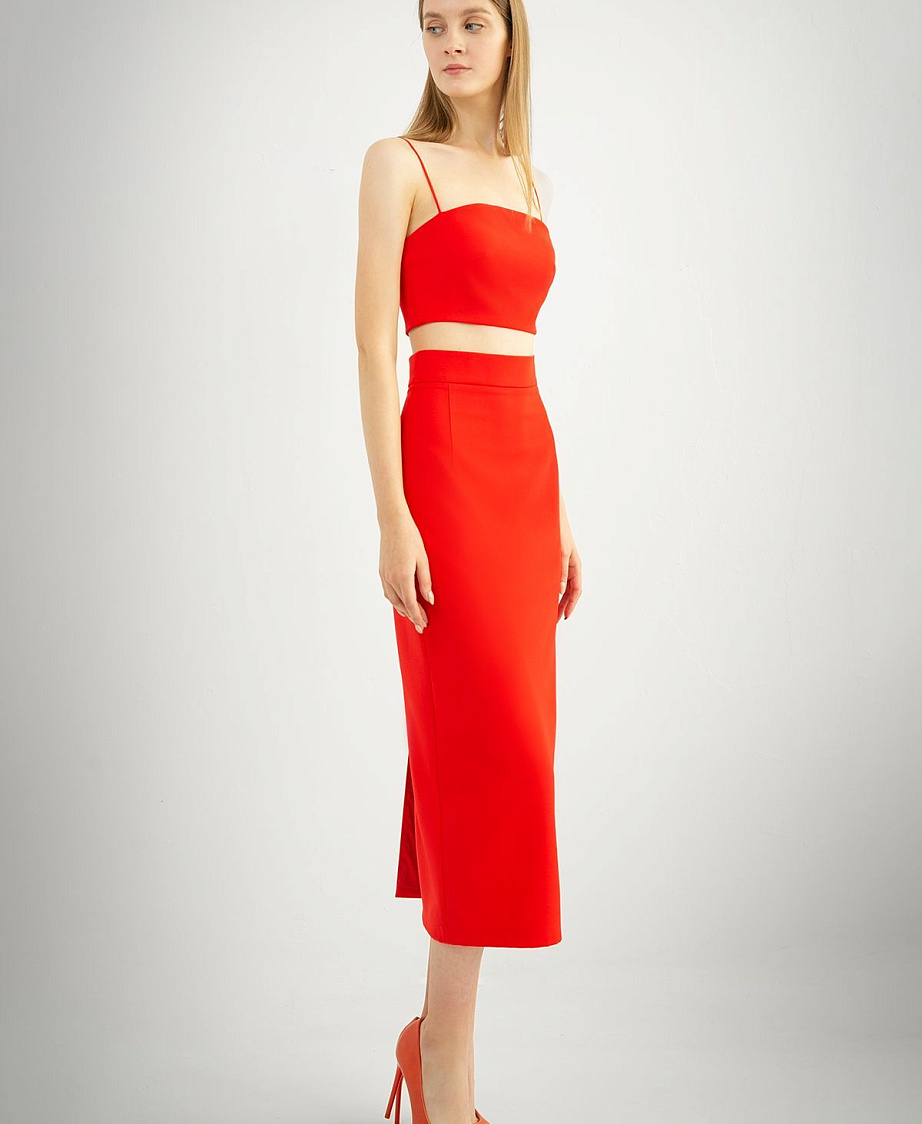 Костюм красная юбка и топ фото