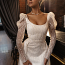 Роскошное свадебное платье со съемным шлейфом фото