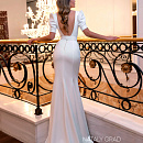 Свадбеное платье из крепа с рукавами фонариками фото