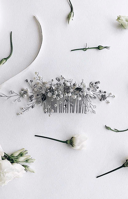 Заколка-гребень для свадебной прически фото