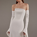 Русалка из атласа-стрейчас со съемными рукавами-клешь фото