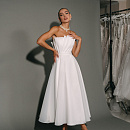 Свадебное платье миди из шифона фото