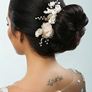 Свадебный гребень для волос с цветами фото