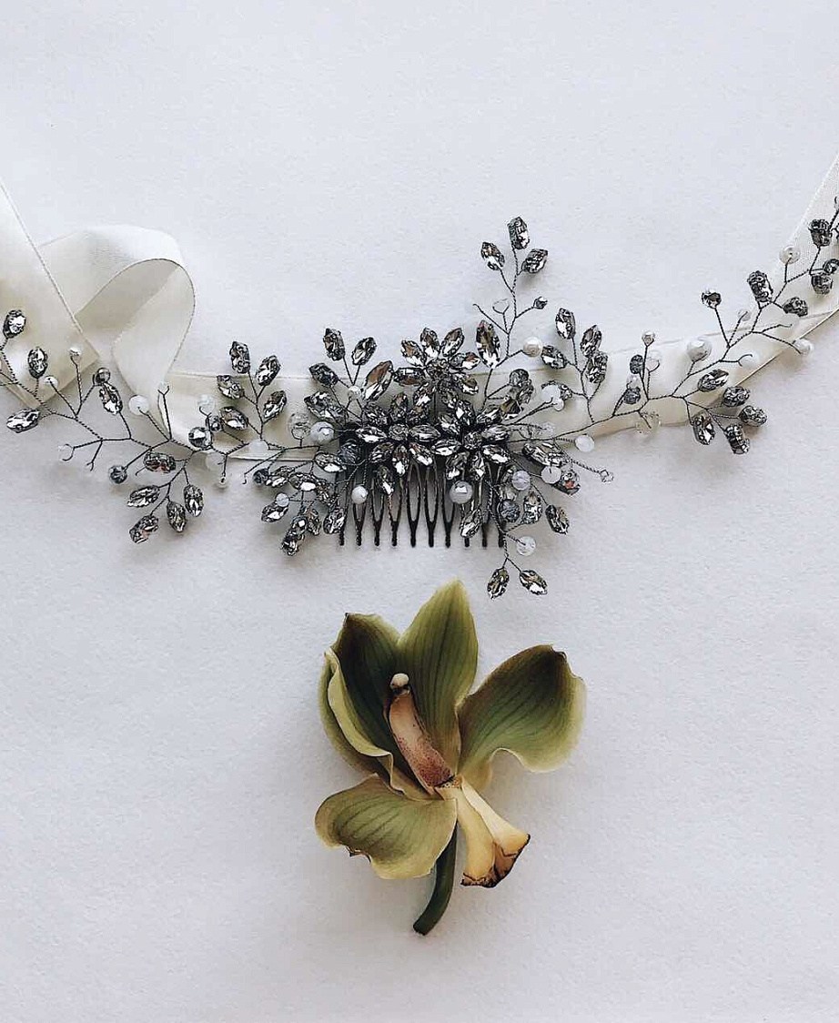 Гребень для волос с кристаллами фото