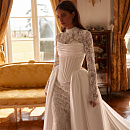 Комплект из кржевной русалки и съемного корсета с притачным шлейфом фото