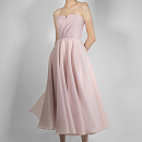 Вечернее платье цвета пудра со съемными рукавами фото