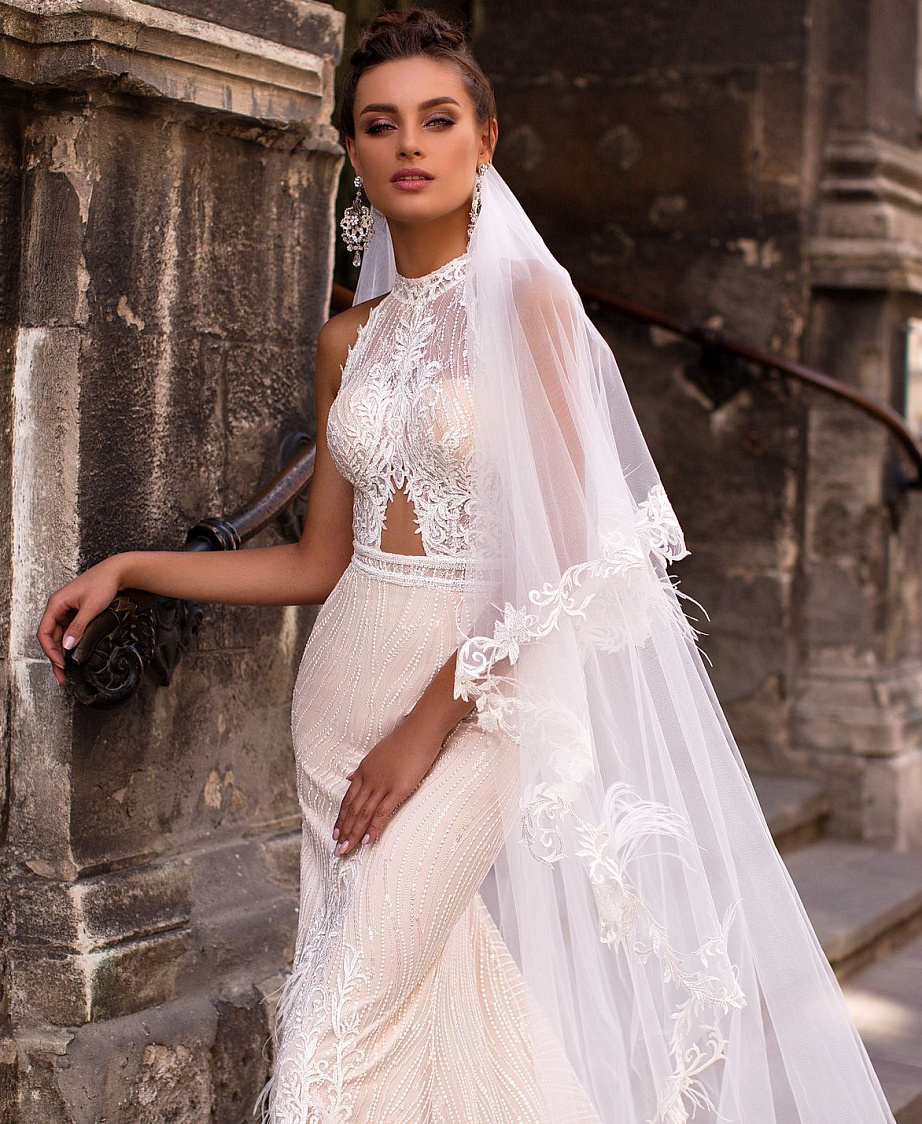 Свадебная фата с перьями фото