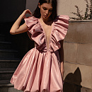 Пудровое вечернее платье-баллон фото