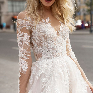 Свадебные платья с кружевными рукавами